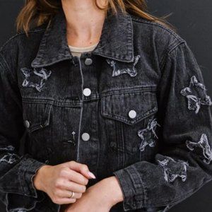 Sweet Generis Star-Crossed Full Size Run Cropped Denim Jacket